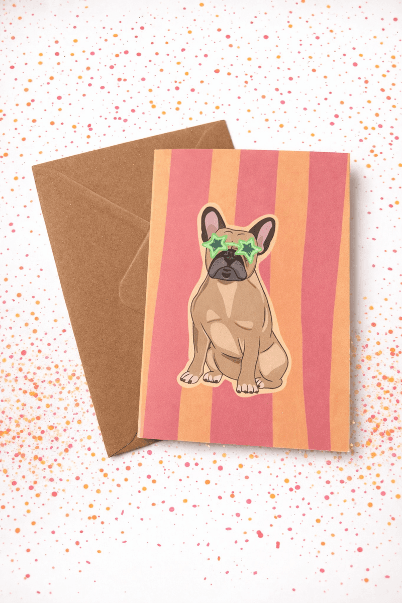 For Someone Super Special - A bold and vibrant bulldog greetings card for someone truly special. A6 format, blank inside.